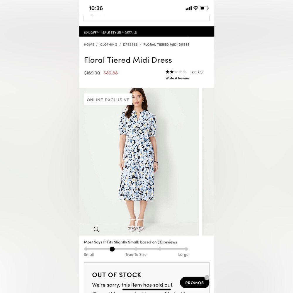 Ann Taylor tiered Midi dress